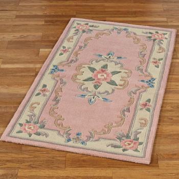 Tientsin Pink Floral Wool Floor Rug Manufacturers in Aurangabad